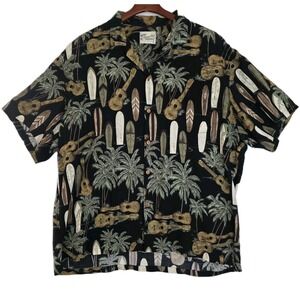 Vintage Diamond Head Sportswear Hawaiian Shirt Surfboard Guitar Men's 2XL‎